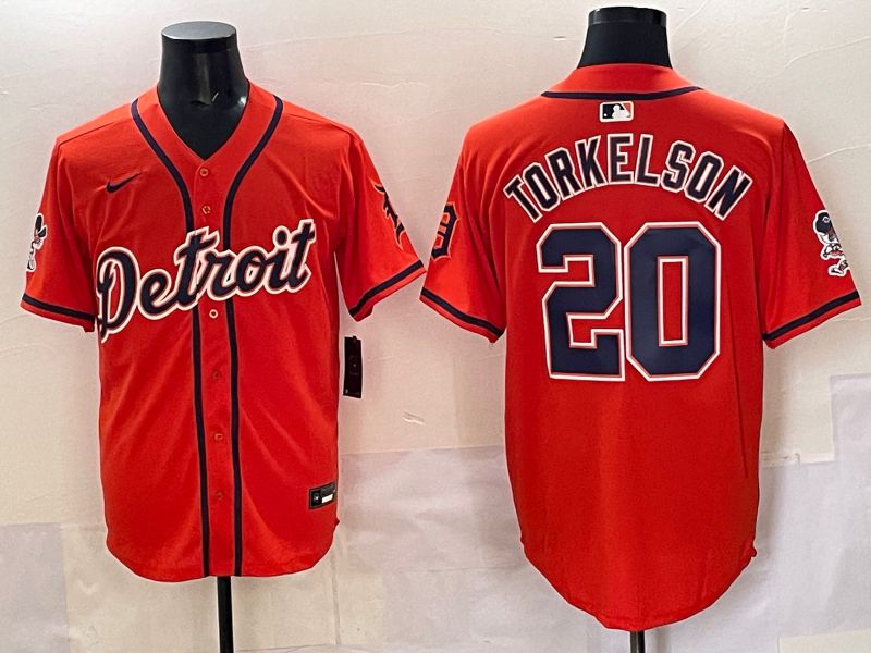 Men 2025 Detroit Tigers #20 Torkelson Orange Nike MLB Jersey style 03->detroit tigers->MLB Jersey
